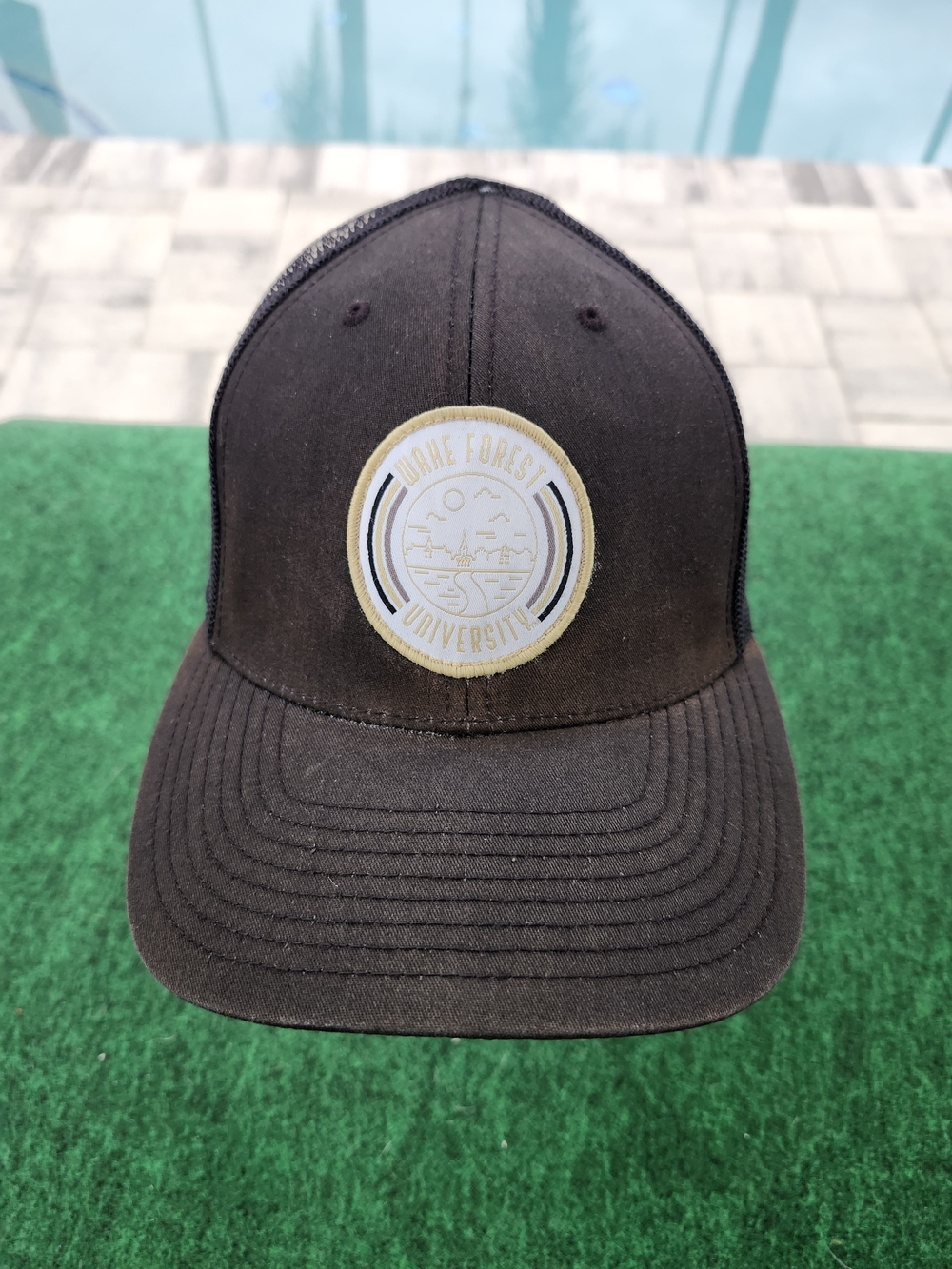 Wake Forest University Brown Trucker Cap with Embroidered Patch